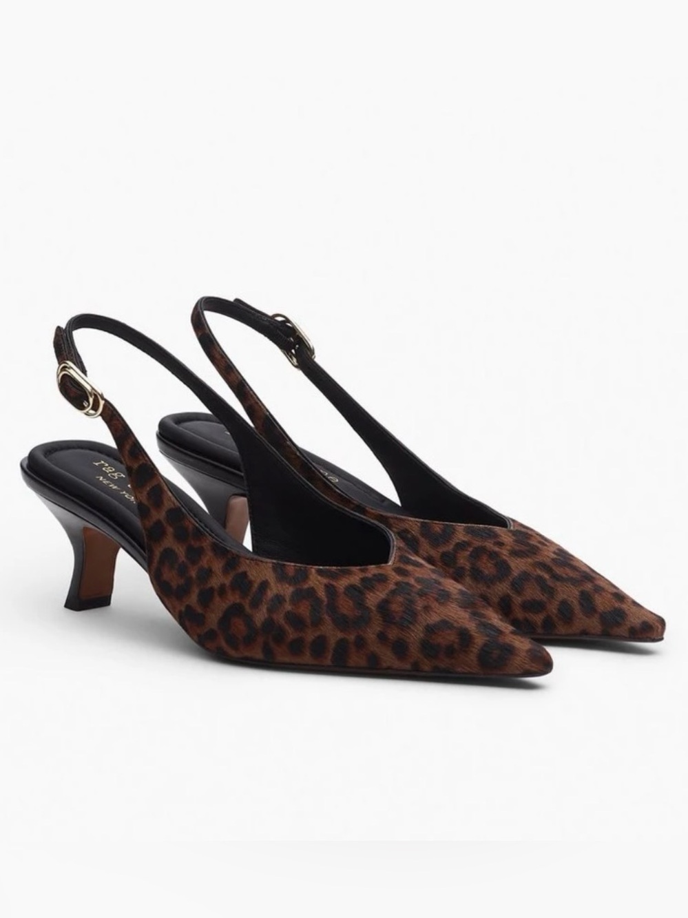 NEW rag & bone Madison Leopard Calf Hair Slingbacks